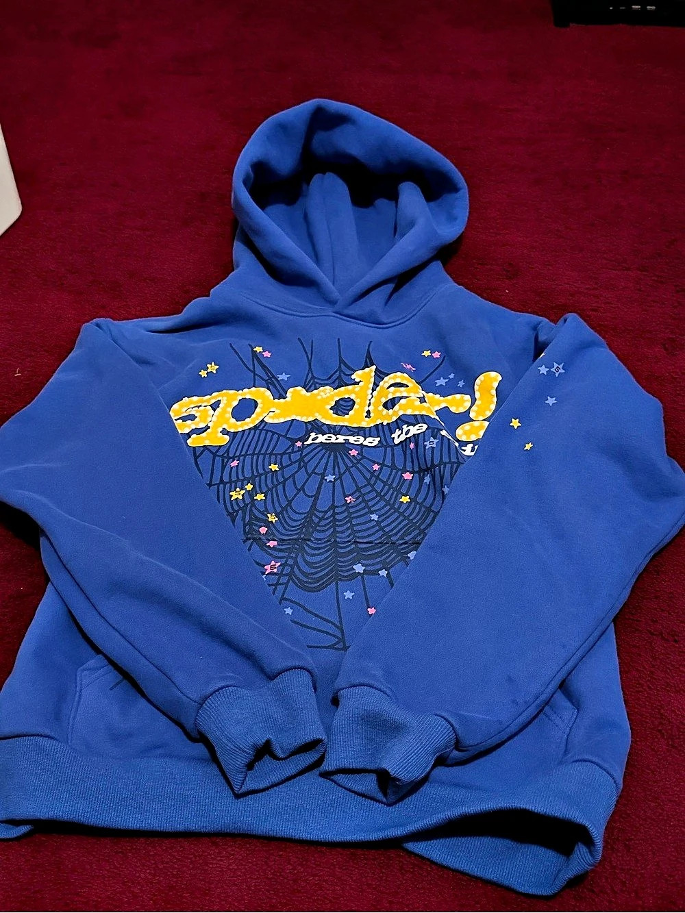 Sp5der TC Blue Hoodie Blue Graphic Hoodie